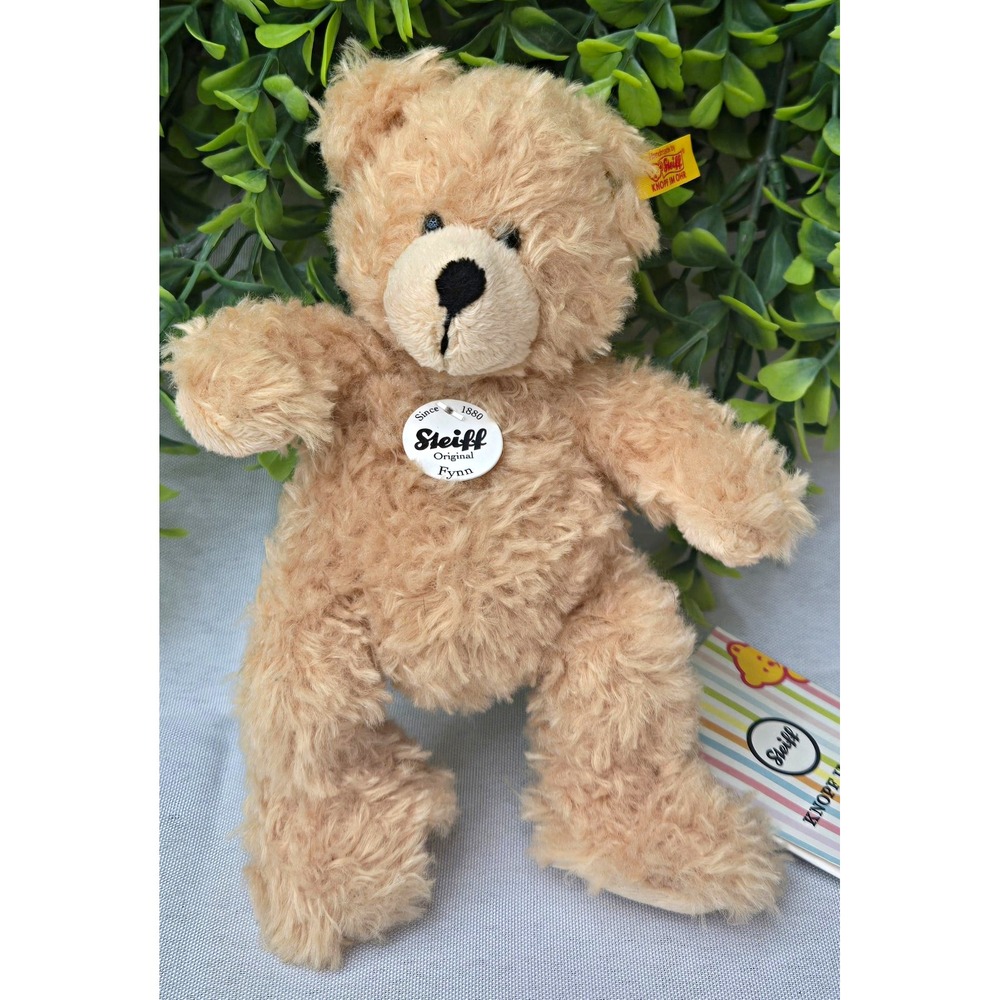 Steiff Fynn Teddy Bear 18cm 7" Beige Plush Stuffed Animal Tag 111372 Knopf Im Oh